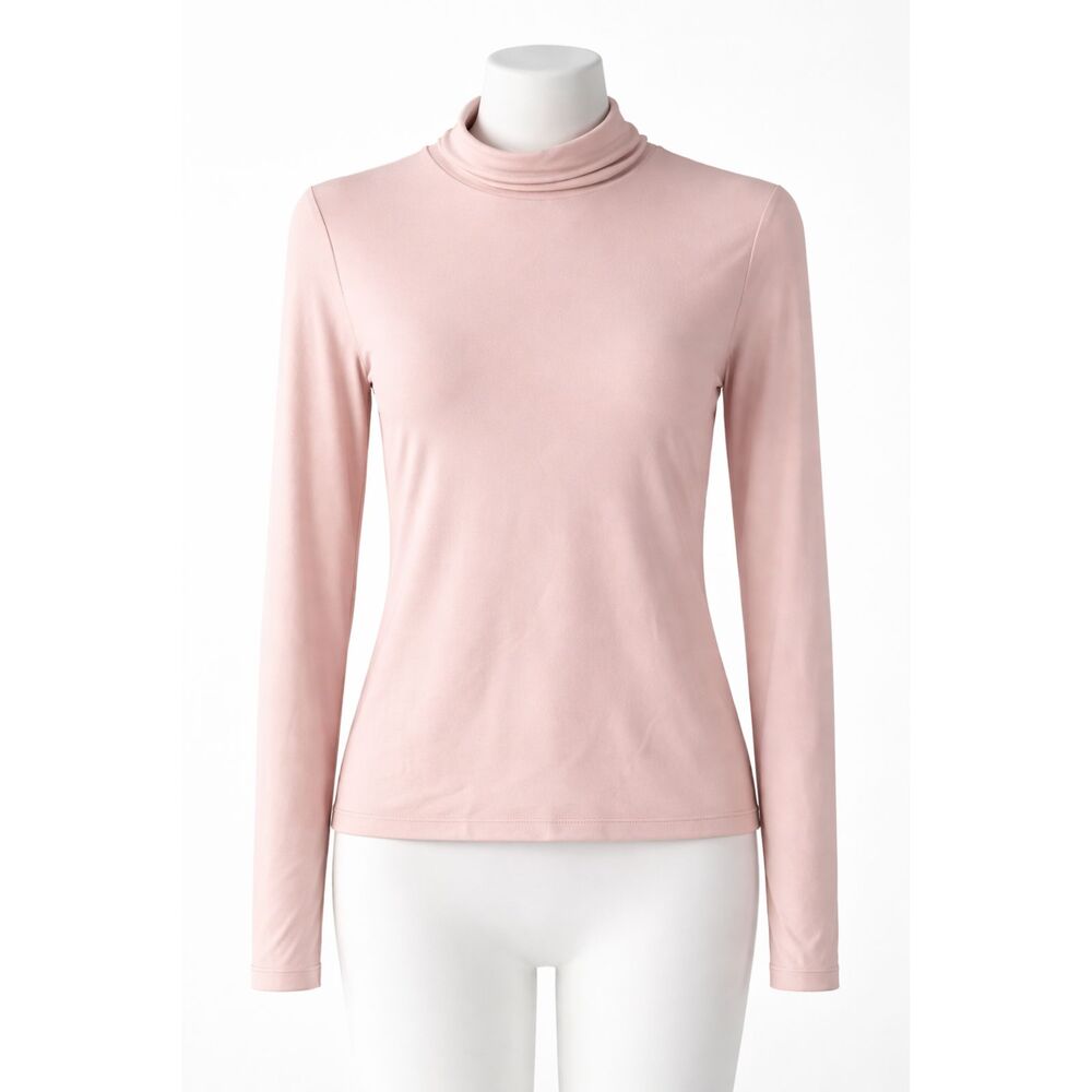 Wild Fable Pink Long Sleeve Top NWT Size Medium Stretch Fitted Mock Neck